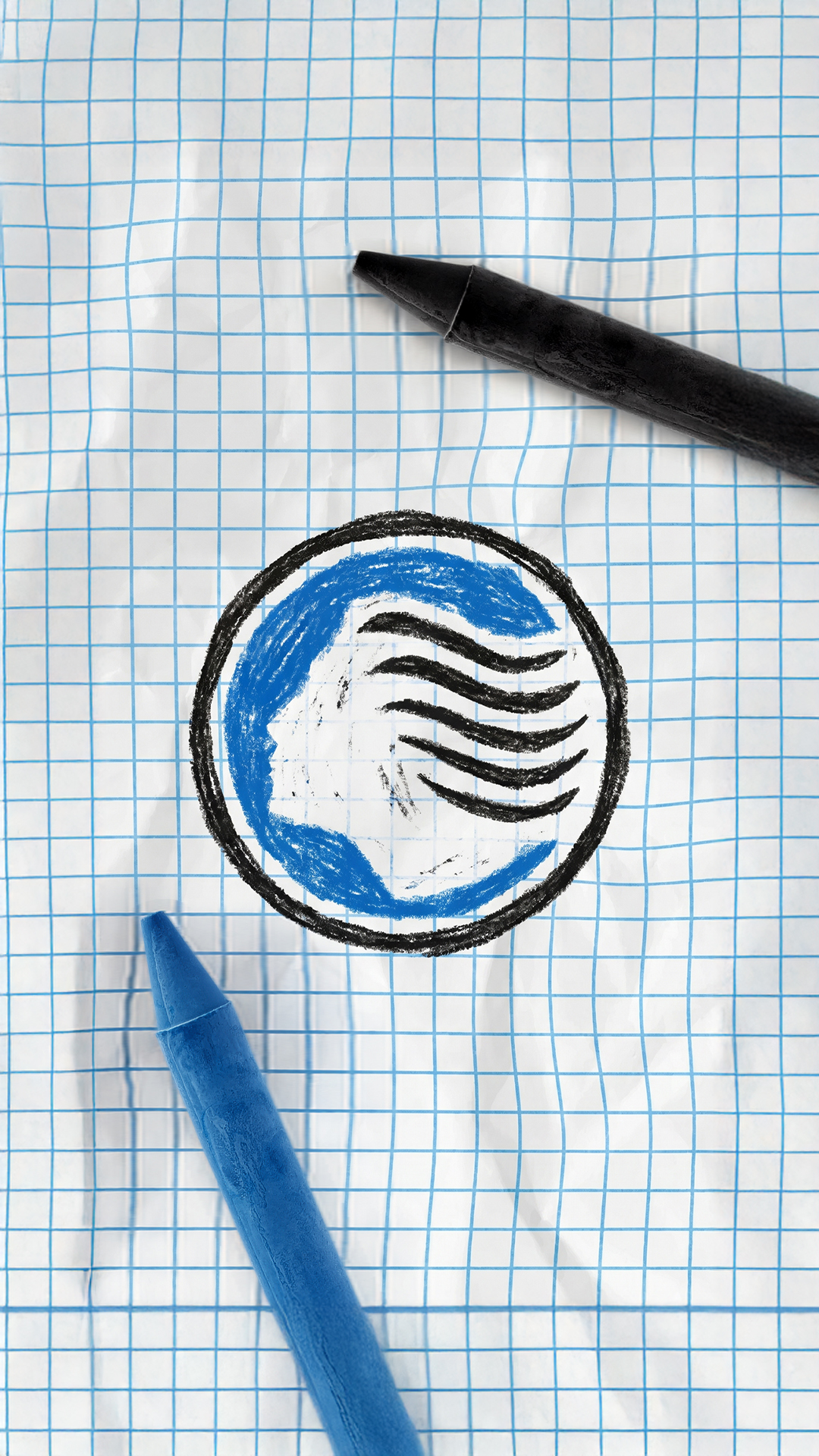 Schizzo del marchio su carta a quadretti